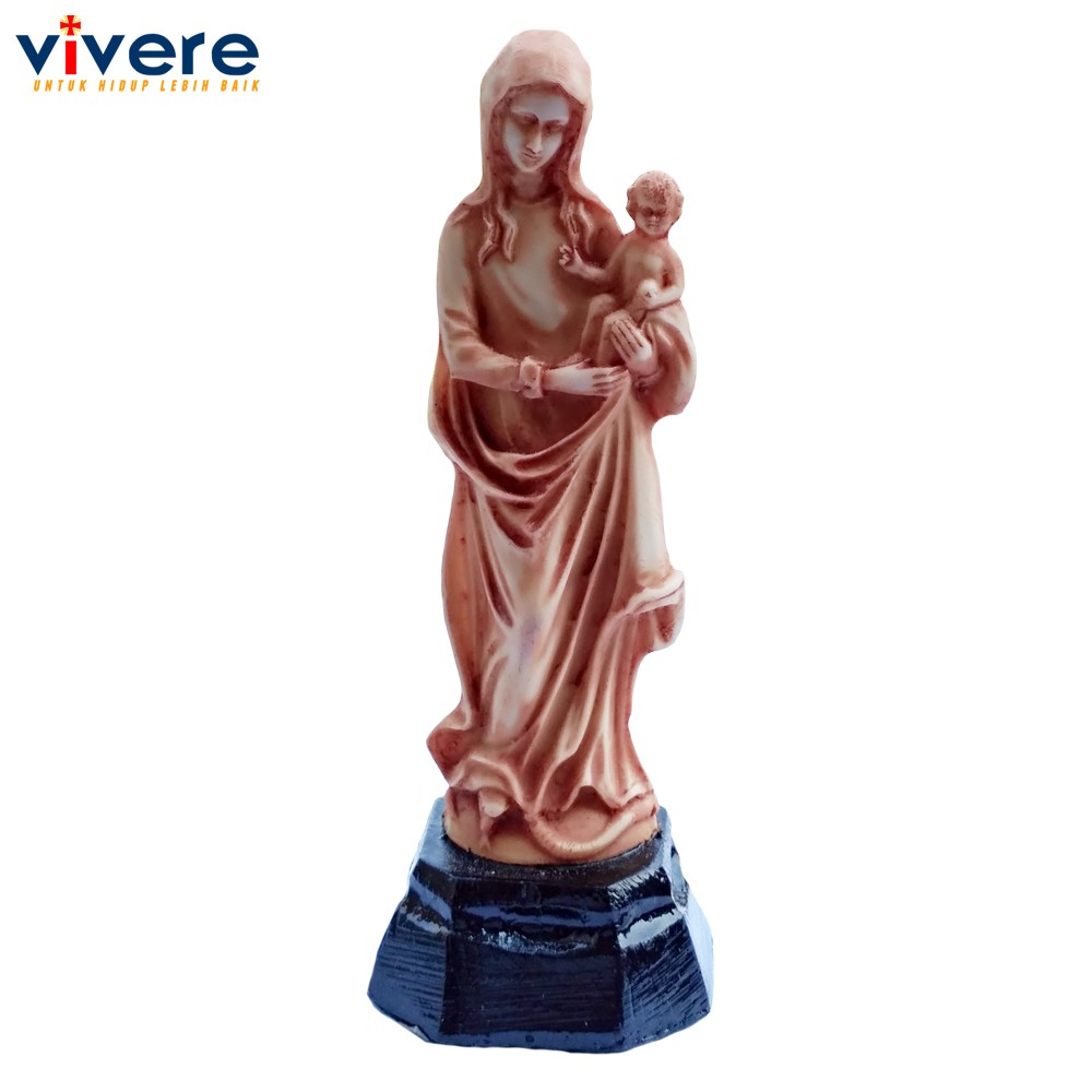 Patung Bunda Maria dan Bayi Yesus Motif Tulang 10 cm