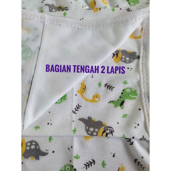 6 pcs popok bayi tali putih motif aristababy