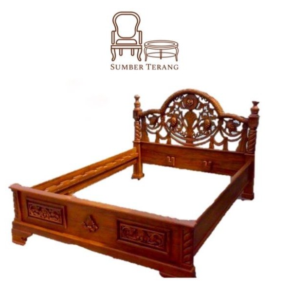 Ranjang Jati Minimalis 180X200 / 160X200 / Divan Jati Minimalis