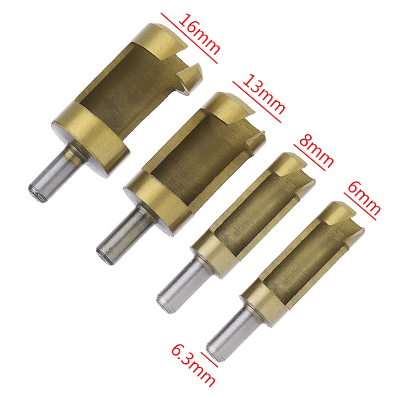 Gro 4Pcs 1 / 4 &quot;Rod for Titanium Barrel Plug Drill Cutter Cork Spike Hole Too