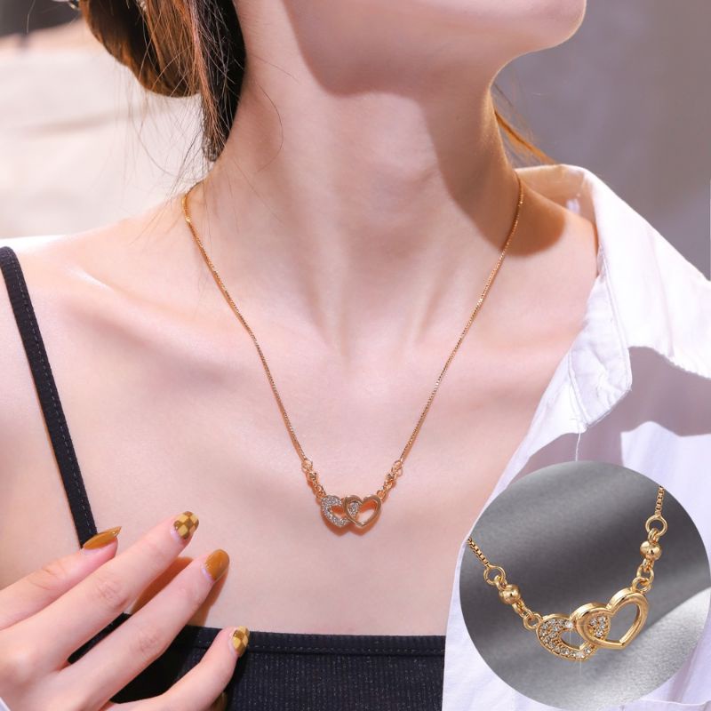 Cod Kalung Korea Wanita xuping Anti Karat  Rantai Klavikula   Hari Valentine Hadiah Terbaik Aksesoris Mahkota Kalung  xuping