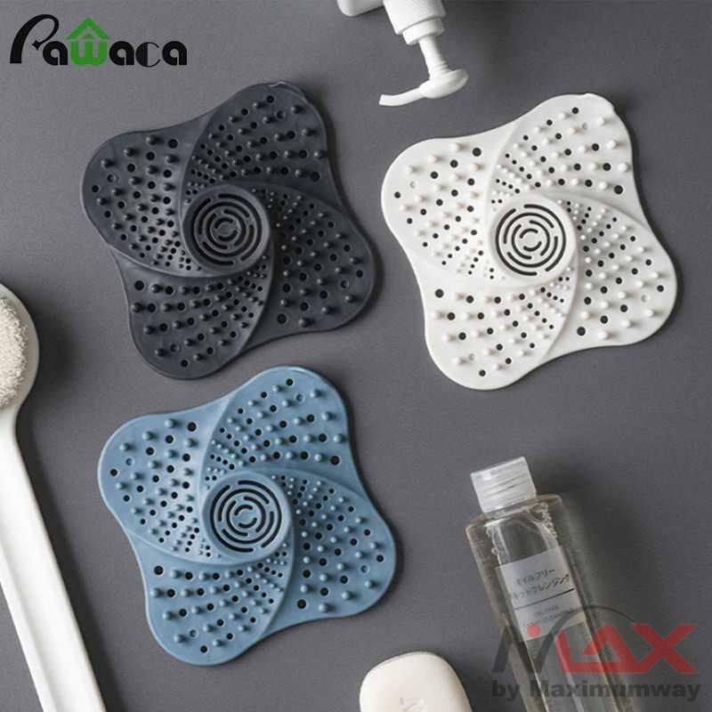 Tutup lubang pembuangan shower anti mampet anti rambut anti kotoran tersumbat kamar mandi PAWACA Penutup Lubang Pembuangan Air Anti-Blocking Filter Cover SJ224 Anti-blocking Hair Catcher Hair Stopper Plug Trap Shower Floor Drain Covers Sink Strainer