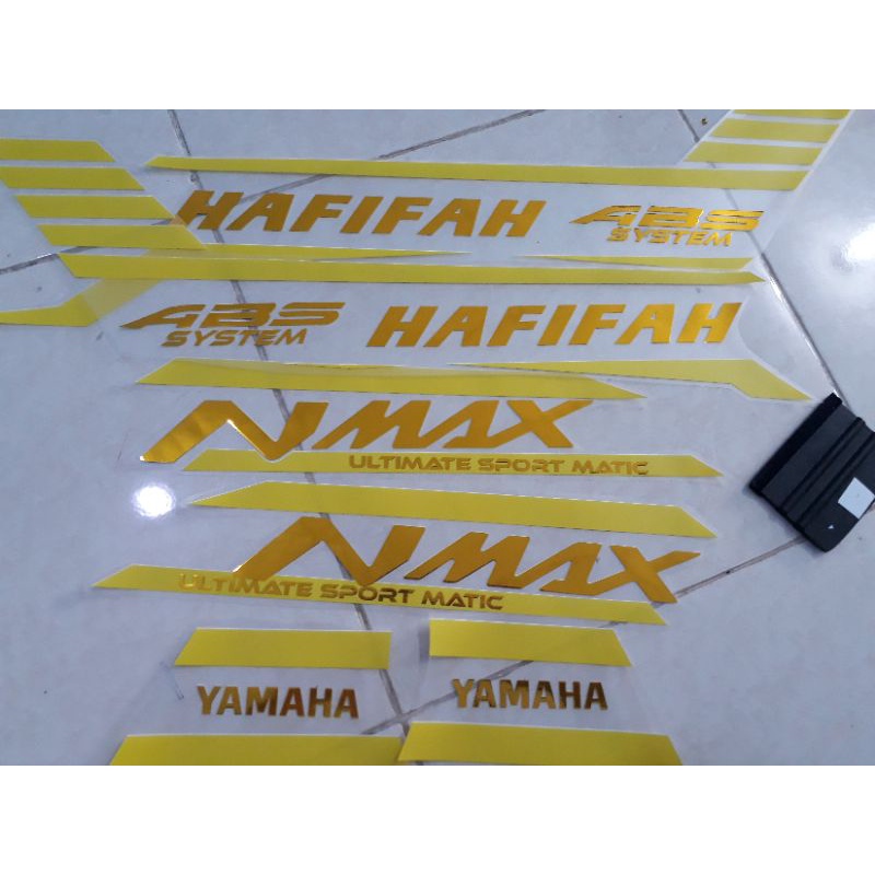 striping sticker atau list transparan nmax font gold