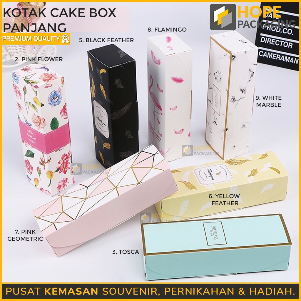 [ 5 Pcs] Promo Termurah Kotak Cake Box Panjang Paper Bag Packing Coklat Kue Cookies Souvenir valentine