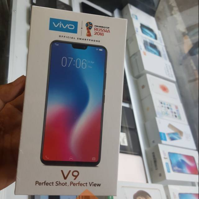 PROMO Vivo V9 Smartphone 4GB+64GB Black Finger Print Face Unlock Original garansi resmi Segel BNIB