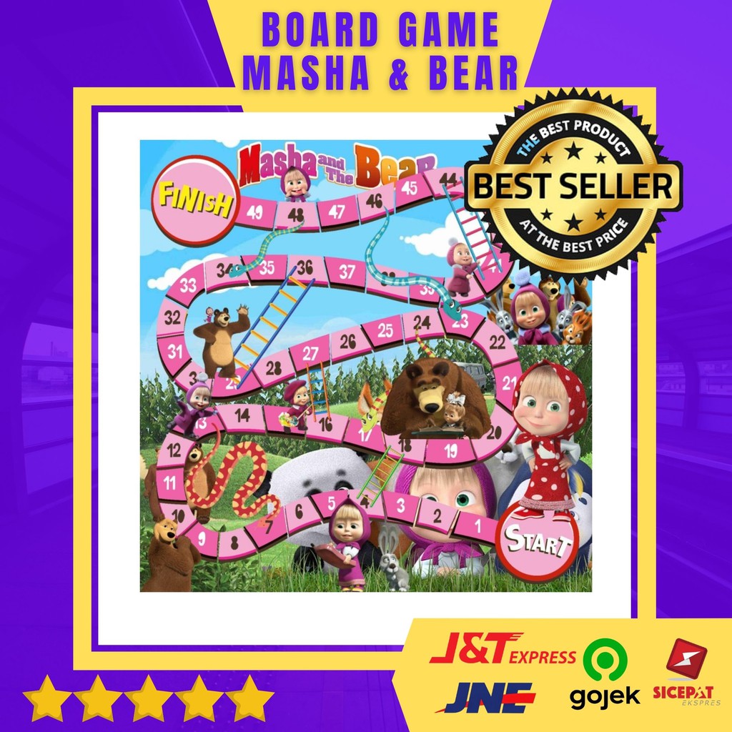 UlarTangga Jumbo Masha And The Bear / Mainan Edukasi Masha & The Bear