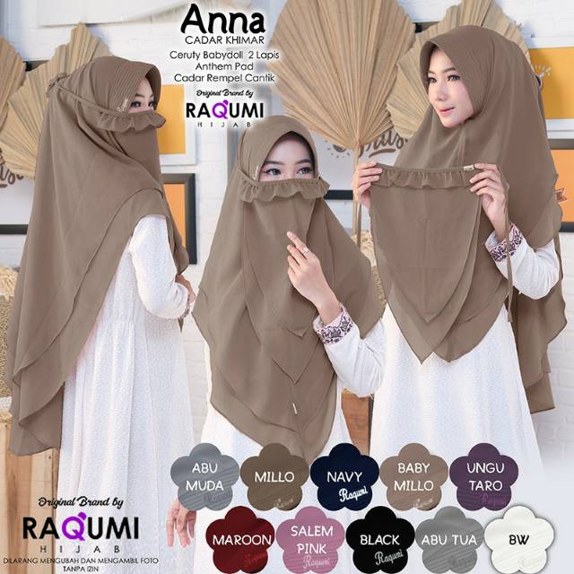 (TERBARU) ANNA KHIMAR CADAR HIJAB INSTAN l JILBAB l  KHIMAR TERMURAH ORI By RAQUMI X MNV