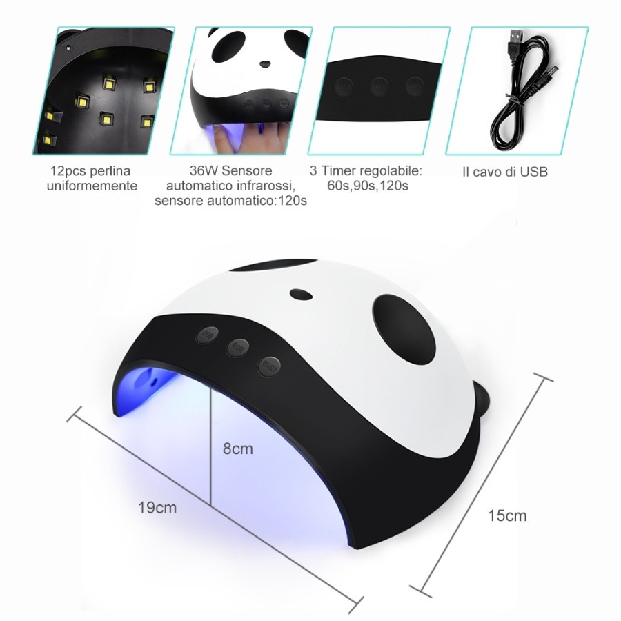 Pengering Kutek Kuku Panda 36W LED UV Nail Dryer