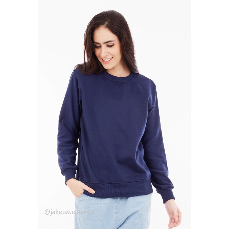 SWEATER_ID Basic Sweater Crewneck Donker Biru Navy Polos Unisex