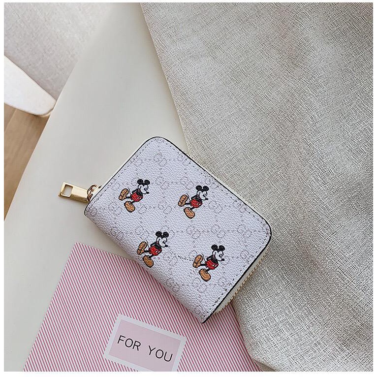 BJ14062 - BROWN/WHITE - DOMPET KARTU MICKEY SMALL/BIG IMPORT TAS WANITA FASHION IMPORT MODIS ELEGAN TERMURAH TERLARIS TERBARU BAGSTORE JAKARTA TAS BATAM ELJ4062 CR7267 BQ2860