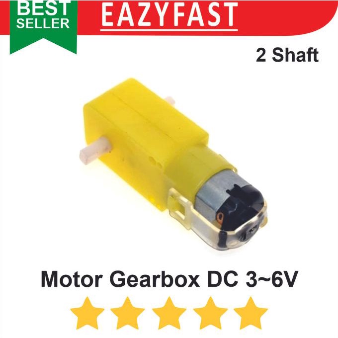 Dinamo Motor DC Gearbox Gear Box Robot Mobil Car Kuning 3 - 6 efst90 Murah