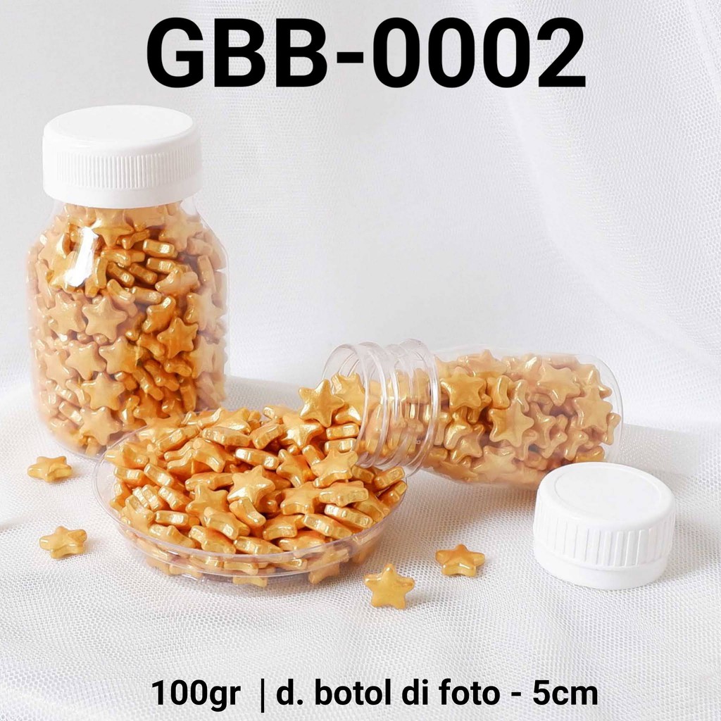 

GBB-0002 Sprinkles sprinkle sprinkel 100gr 100 gram bintang emas gold yamama baking grosir murah sprinkles cake dekorasi mutiara trimit decoration story sprinklestory sprinklesstory sprinkle story yamama baking