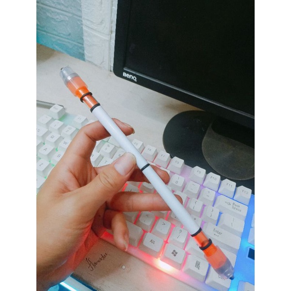 pen spinning pen spinner mod orange transparan