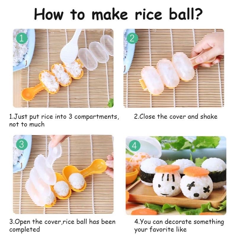 Cetakan Nasi Bulat Bola Dan Centongan Nasi - Rice Ball Shaker Bento