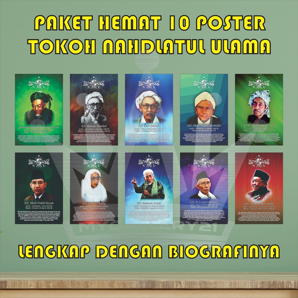 Paket 10 Poster Tokoh Ulama NU | Poster Ulama Dan Habaib | Foto Ulama | Foto Habib | Poster Ulama | Poster Habib | Nahdlatul Ulama NU | Hiasan Dinding | Pajangan Dinding | Poster Dinding | Wall Décor | Poster Aesthetic