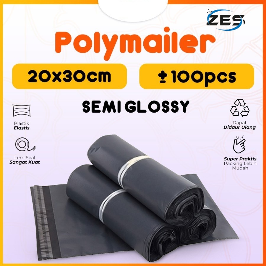 

PL20 -Plastik Packing Polymailer Hitam 20x30 100 pcs Tebal Semi Glossy