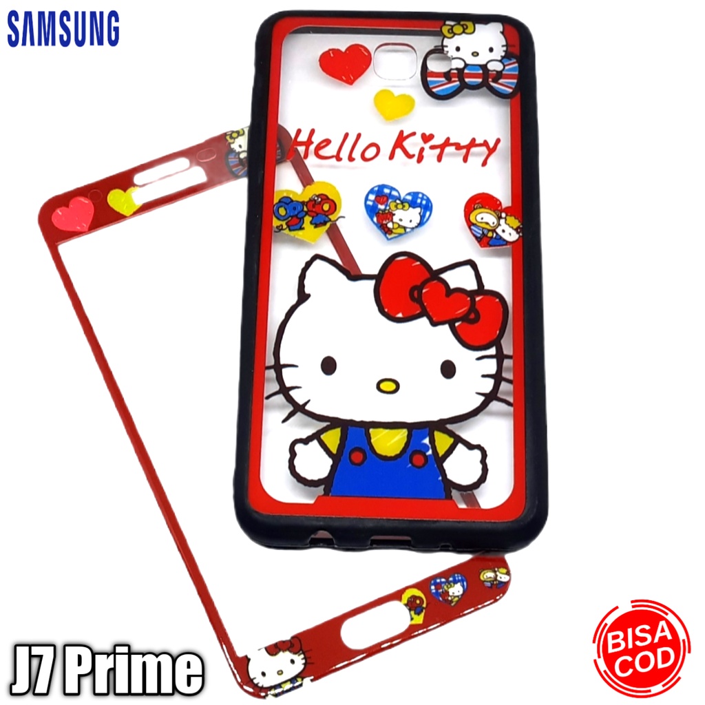 Case Hp Samsung J7 Prime Softcase 360 Transparan + Tempered Glass