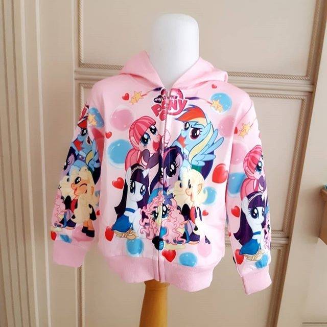 GA2691 LITTLE PONY OUTER PINK / JACKET HOODIE ANAK PINK / JAKET OUTER LITTLE PONY IMPORT MURAH