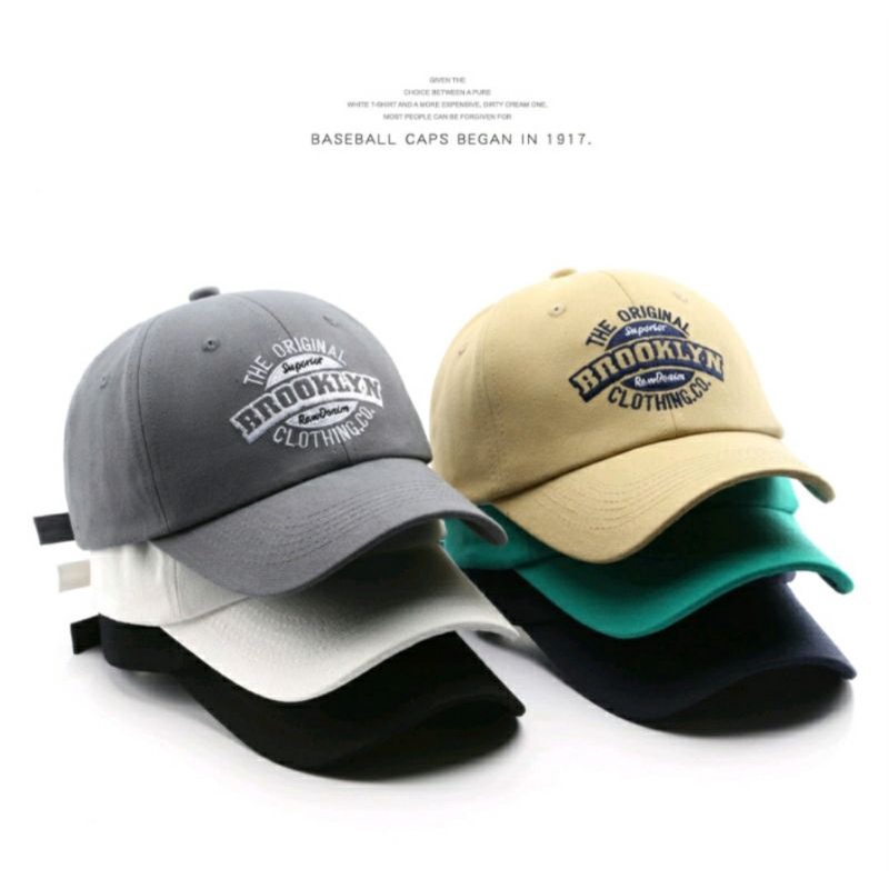 Best Seller - Topi Unisex Cap Hat Cotton Material Bordir Brooklyn Baseball / Baseball Cap Korea Trendy