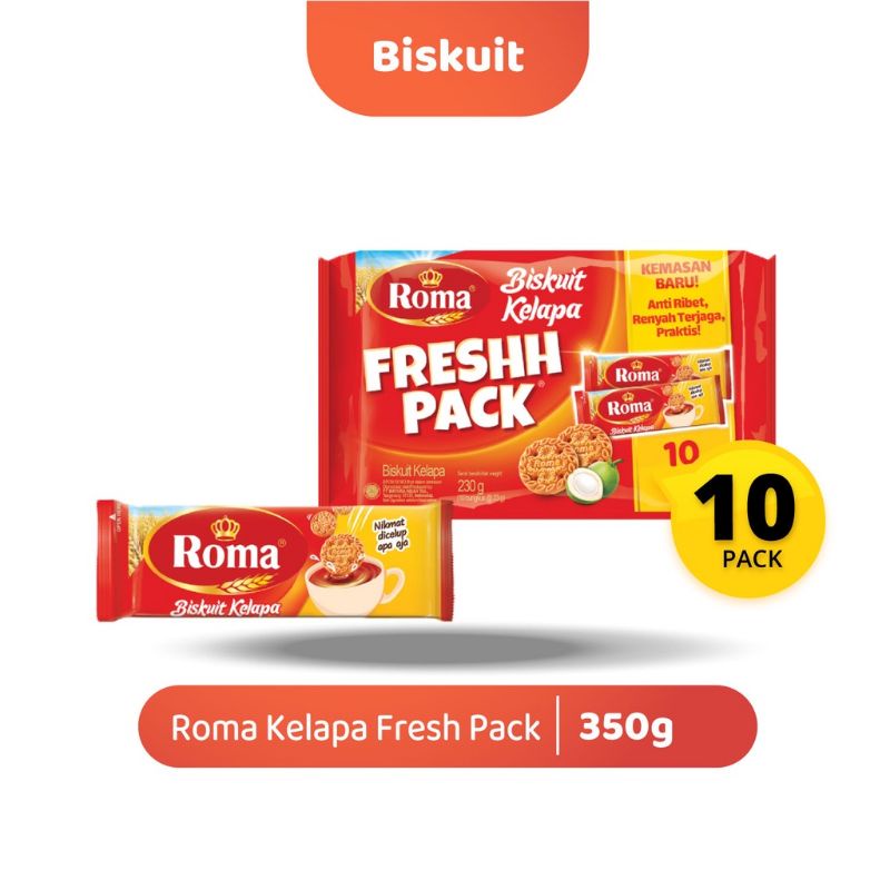 

Roma Biskuit Kelapa Freshh Pack 10 Pcs @23 Gr