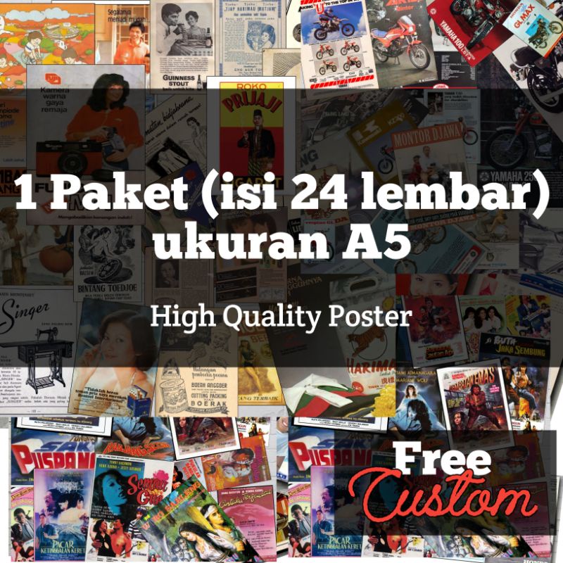 Jual (24 Lembar) Poster Aesthetic Wall Art Otomotif, Iklan Jadul, Film ...