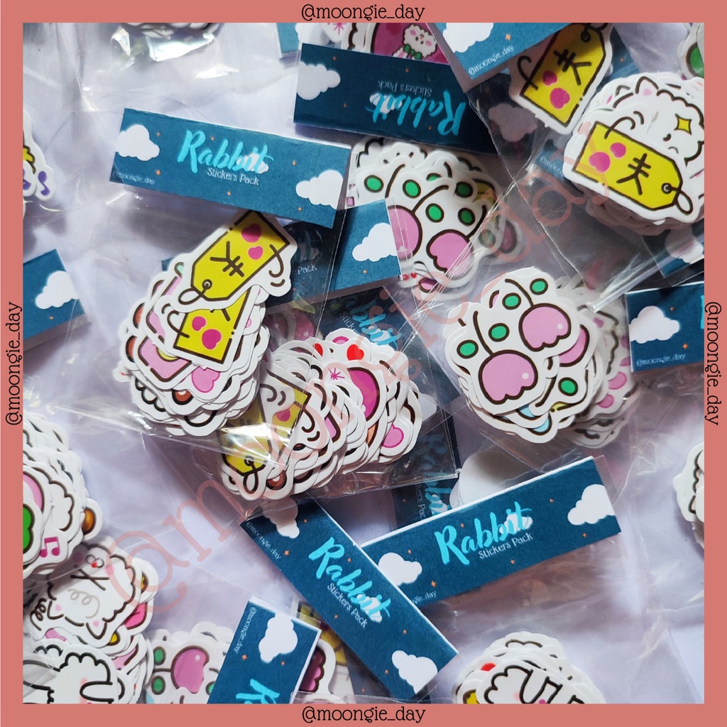 

15 - 30 PCS/BAG STIKER KERTAS TEMA RABBIT STICKERS PACK KELINCI PUTIH BULLET JURNAL LUCU MURAH DIY DIARY POLAROID DECO POCA [14 ]
