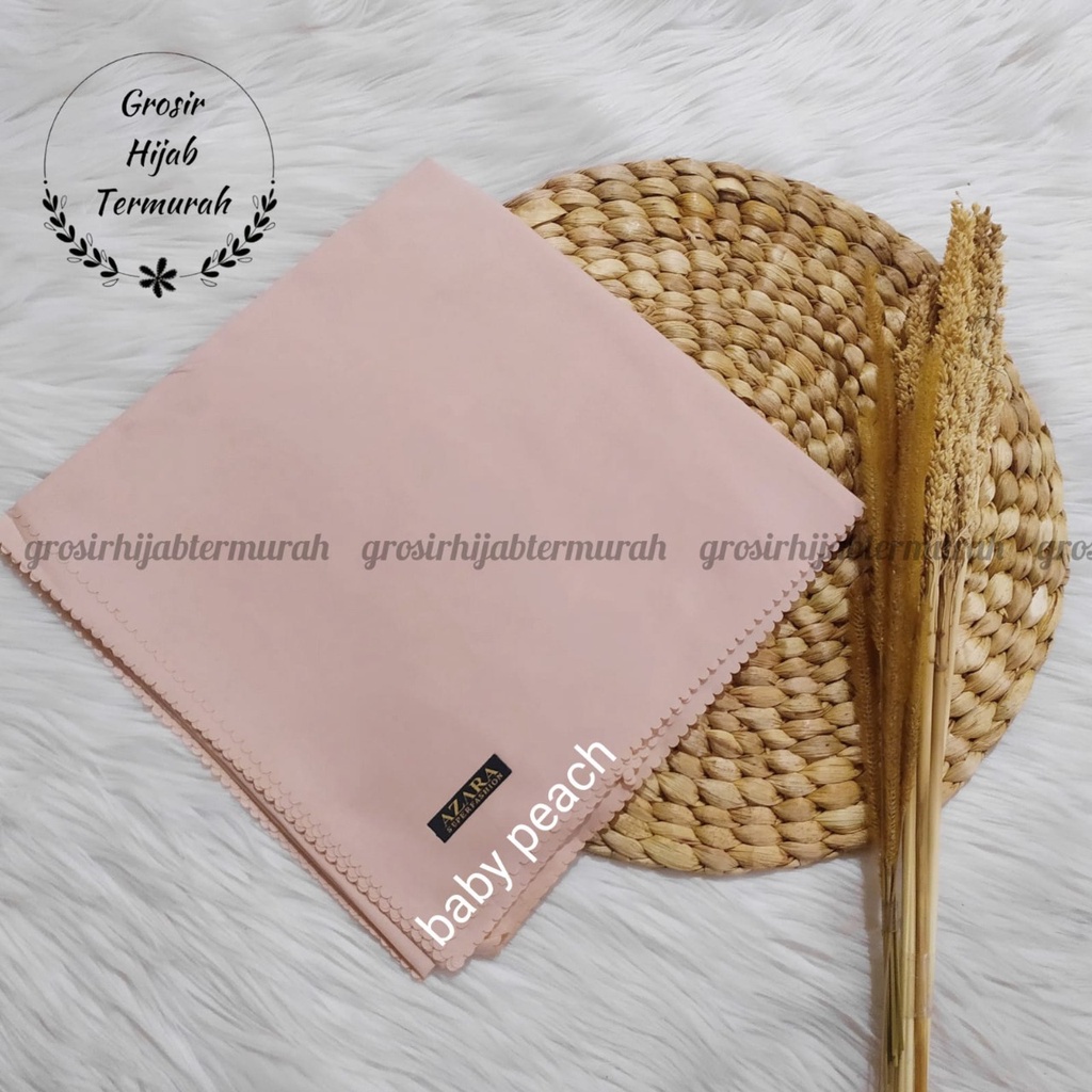 Hijab segiempat Oskara laser cut /Oscara /Japan / Jilbab voal miracle plain lasercut azara-Baby Peach