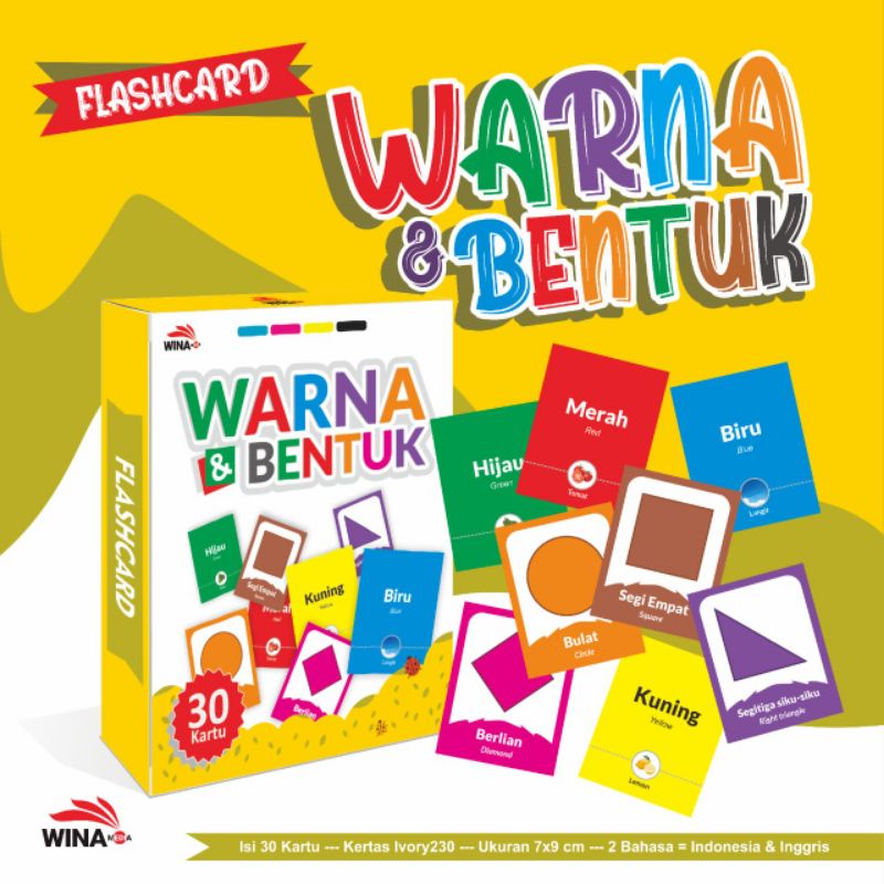 Muraah FlashCard Edukasi Warna dan Bentuk - Kartu Belajar Anak