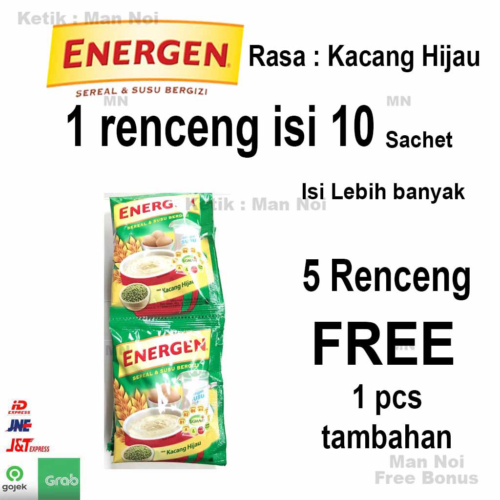 

Energen Kacang Hijau Pouch 10 Sachet @31 Gr.Free Bonus.Tangerang