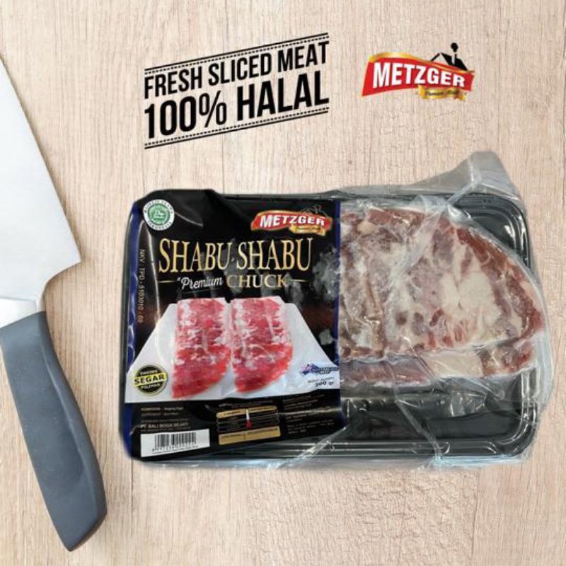 

DAGING SAPI HALAL SHABU PREMIUM CHUCK AUSTRALIAN BEEF METZHER 200g
