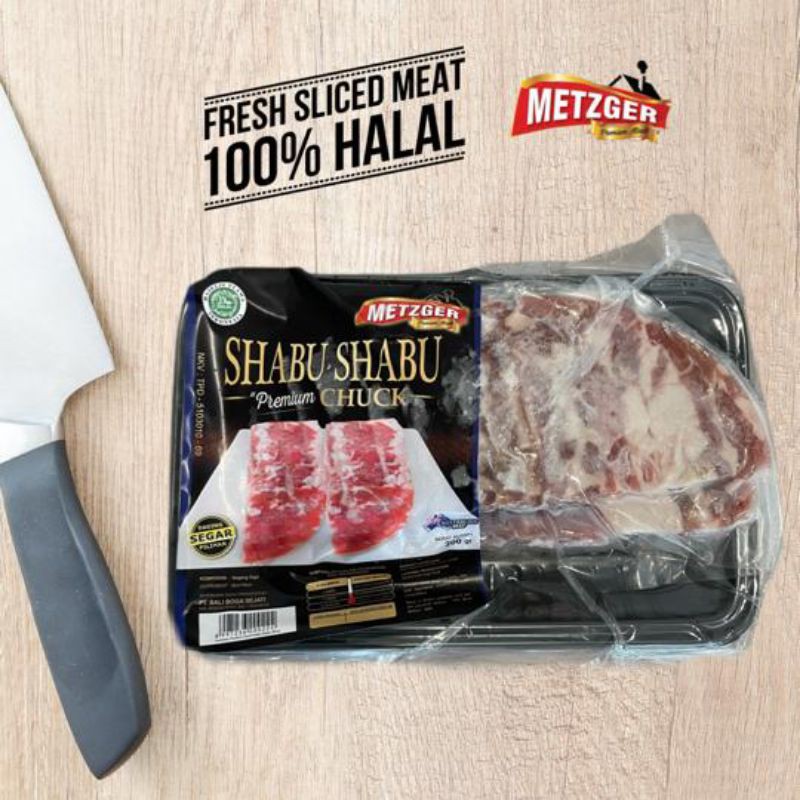 

DAGING SAPI HALAL SHABU PREMIUM CHUCK AUSTRALIAN BEEF METZHER 200g