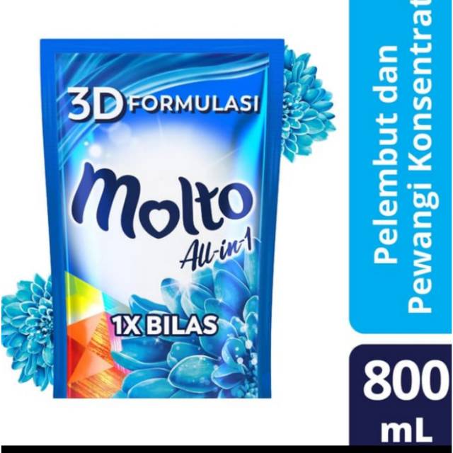 Jual Molto All In One Blue Refill 800ml Pelembut Dan Pewangi Pakaian Shopee Indonesia 5245