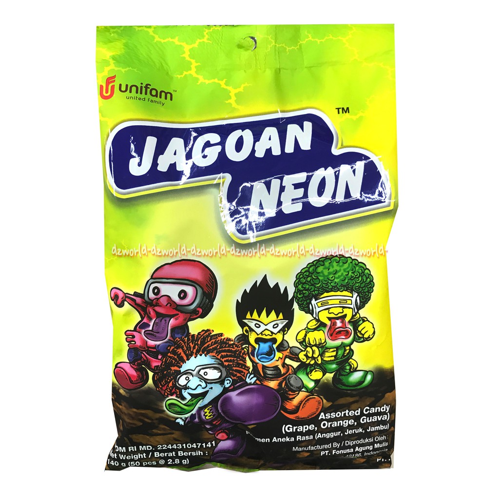 Jagoan Neon Unifam Isi 50pcs Permen Berbagai Rasa Jagoanneon