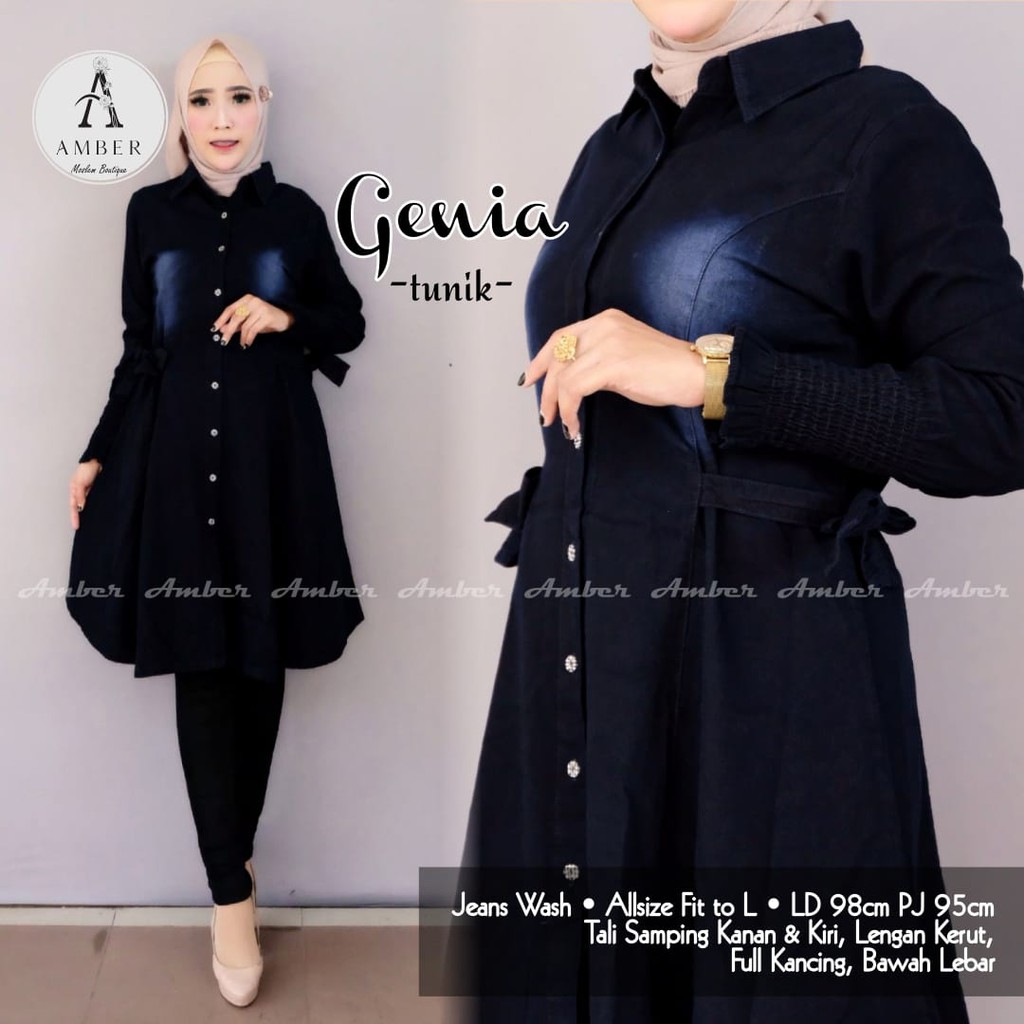 tunik hitam / tunik remaja tanggung  / tunik remaja kekinian 2021 / fashion remaja READY TERBAIK 01