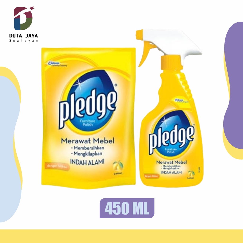 Pledge Furniture Polish Liquid Lemon Pembersih Pengkilap Mebel Refill Pump 450 ML