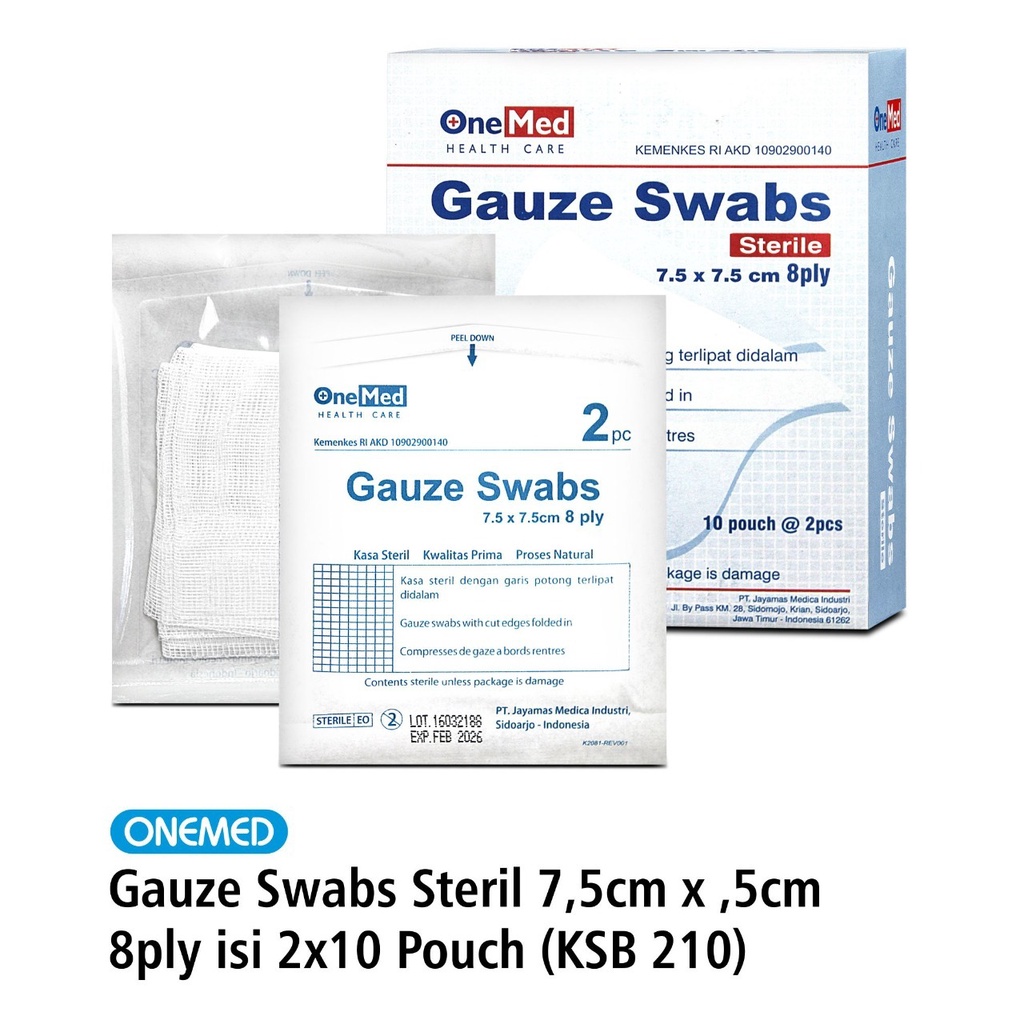 Kasa Steril Gauze Swabs 7,5x7,5cm 8ply OneMed OJ