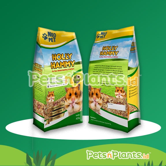 Holly Hammy - Makanan Hamster Lokal Ekonomis - Hamster Food Mixed Grains and Vitamin 400 Gram