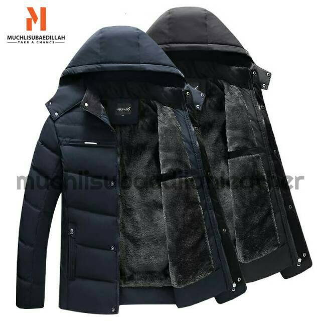 [BISA COD] Jaket Winter Coat Pria/ Musim Dingin/ Bulu Tebal