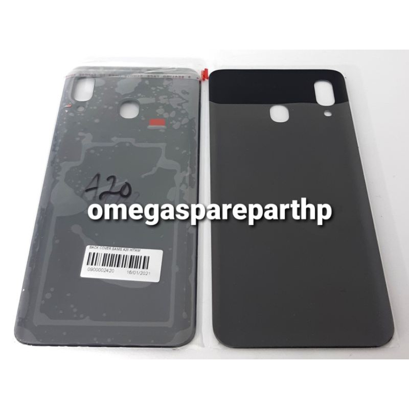 BACK COVER / BACK DOOR SAMSUNG A20 HITAM