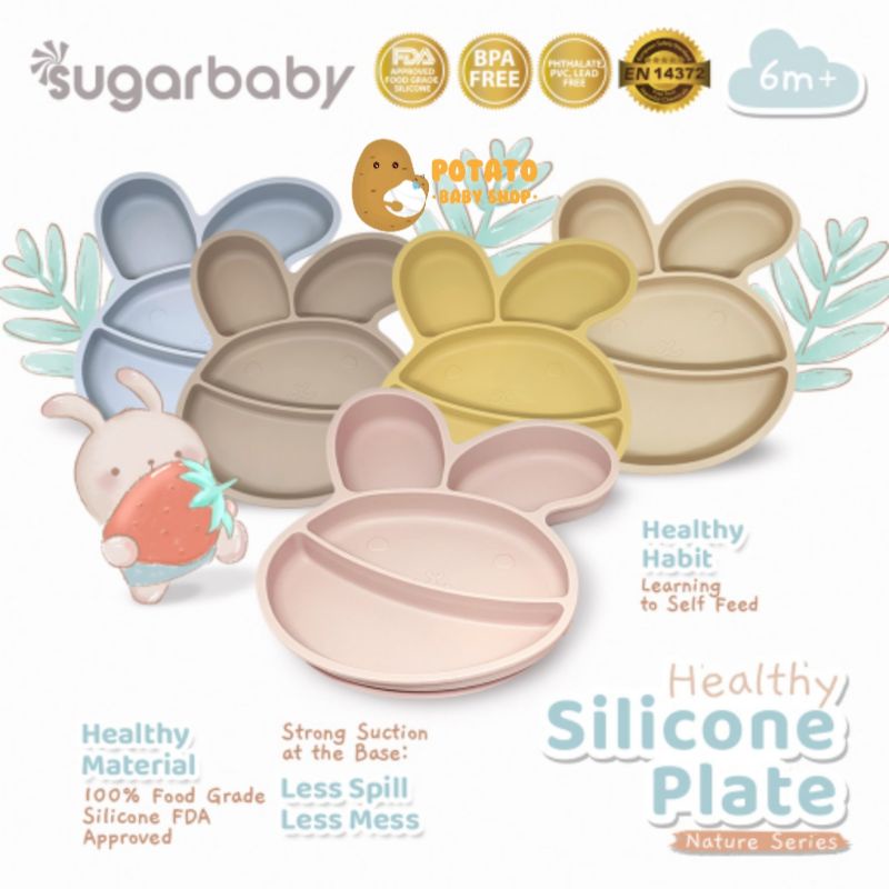 Sugar Baby Healthy Silicone Plate ( Nature Series ) - Sugarbaby Piring