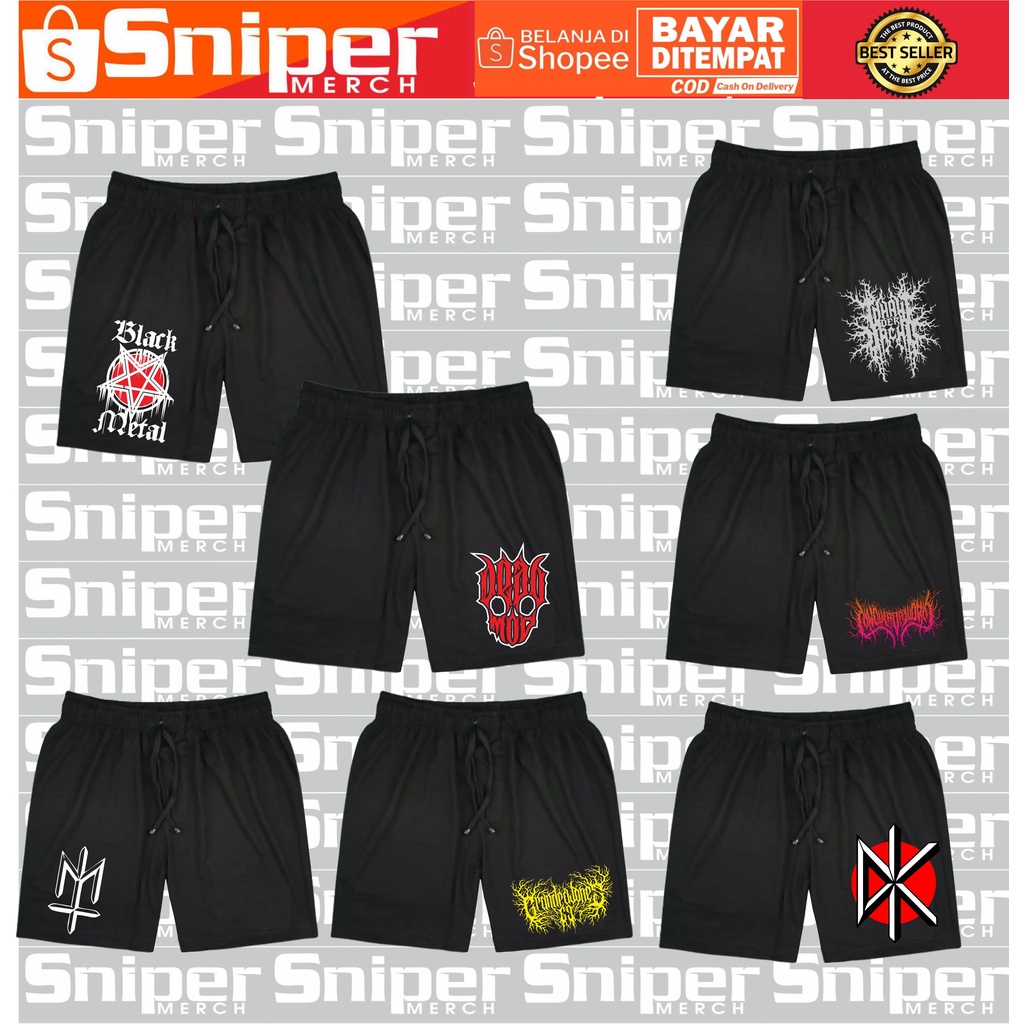 Boxer musik Meshort Celana Kolor Daleman Bahan Kaos Band Musik Metal Punk Snipermerch