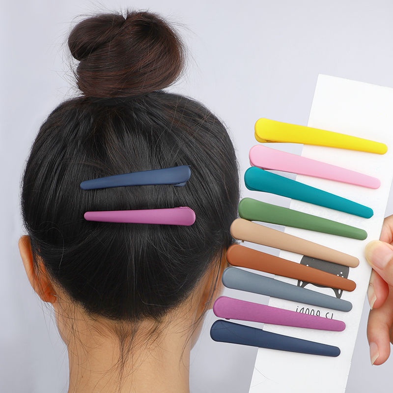 Jepit Rambut Model Duckbill Warna-Warni Bahan Resin Gaya Korea Untuk Wanita