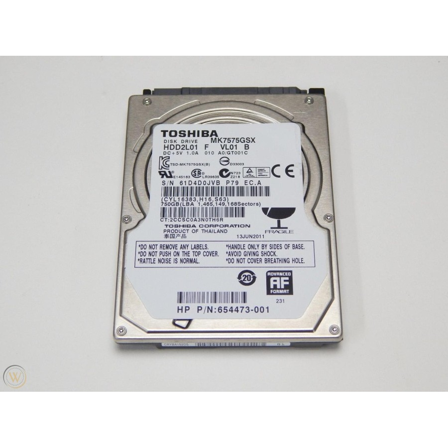 Harddisk Internal Laptop 750GB Sata Toshiba