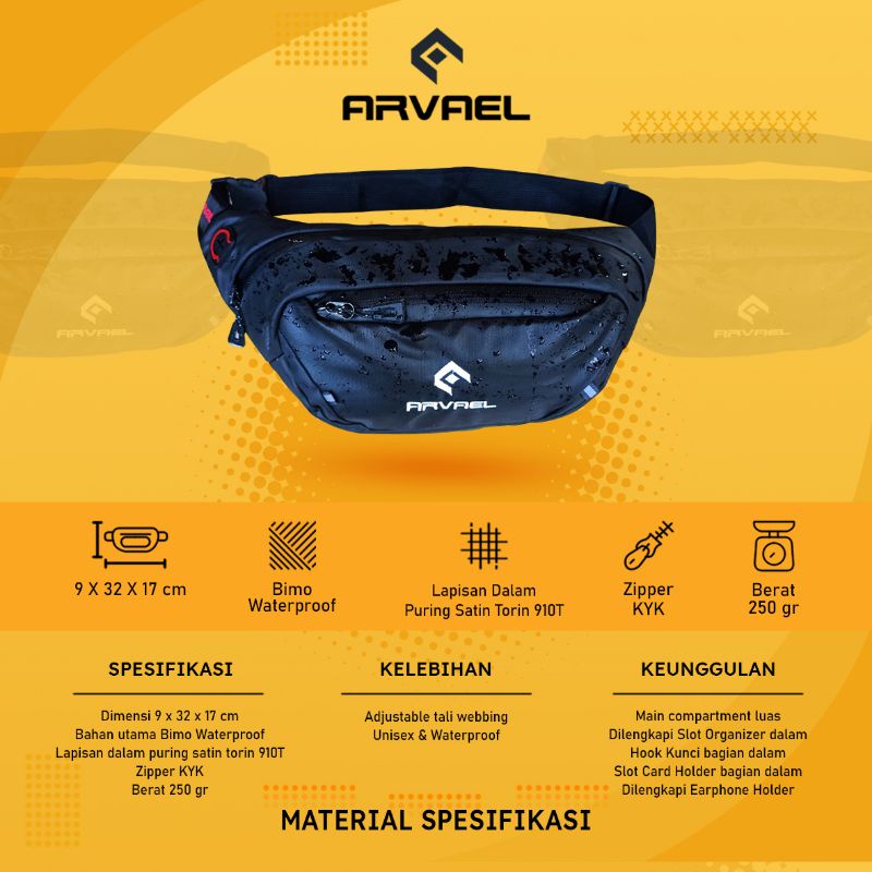 Tas Waistbag Selempang Distro Waterproof Wovken Arvael