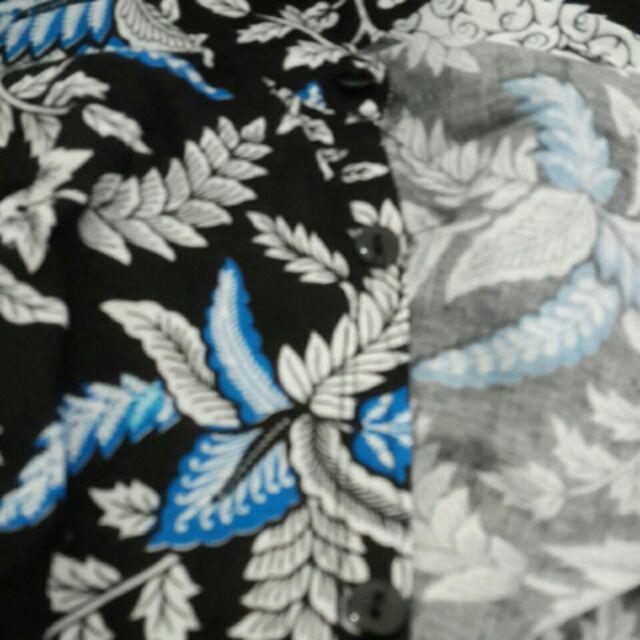 Batik Couple Keluarga Sania Ruffle Ori Ndoro Jowi Dnt Blarak Biru
