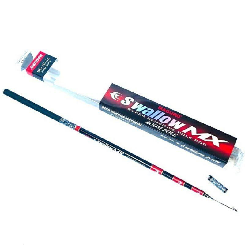 Joran Tegek Maguro SWALLOW MX | Zoom Pole | Carbon KEIRYU | Pilih Ukuran