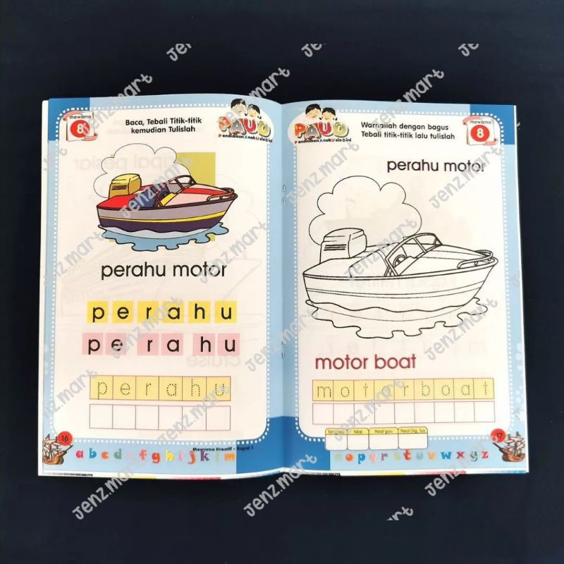 Seri Mewarna Kreatif Aneka Kapal 2 Bahasa untuk anak PAUD/TK (Full Color)