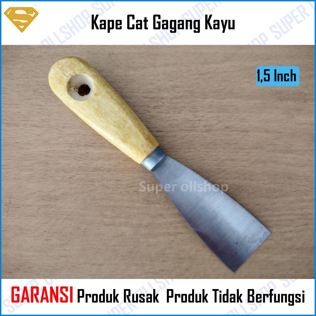 Kapi Cat Gagang Kayu / Kape Cat Kapi Plat Gagang Kayu Scraper Screper Skrap Sliper 1.5 Inch 2 Inch 2.5 Inch 3 Inch Murah
