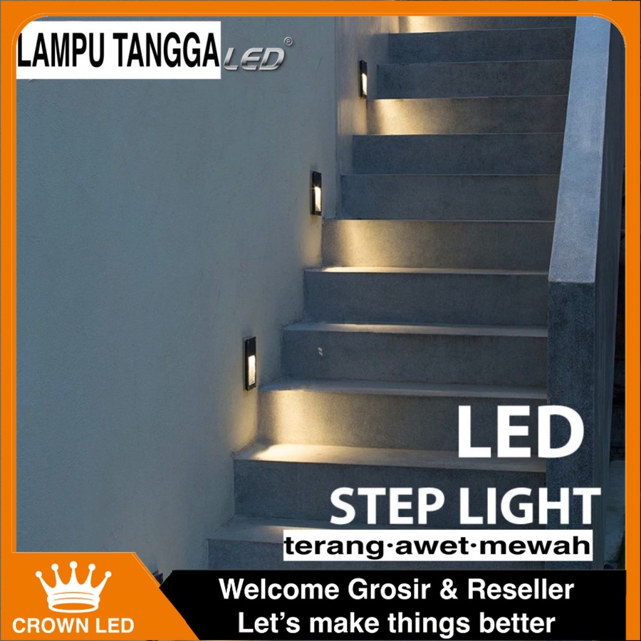 Lampu LED Tembok Anak Tangga Dinding Step Light inbow tanam Wall Lamp