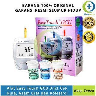 Image of Alat Easy Touch GCU 3in1 Cek Gula Darah Kolesterol Asam Urat Easy Touch GCU Glucose Cholestrol Urid